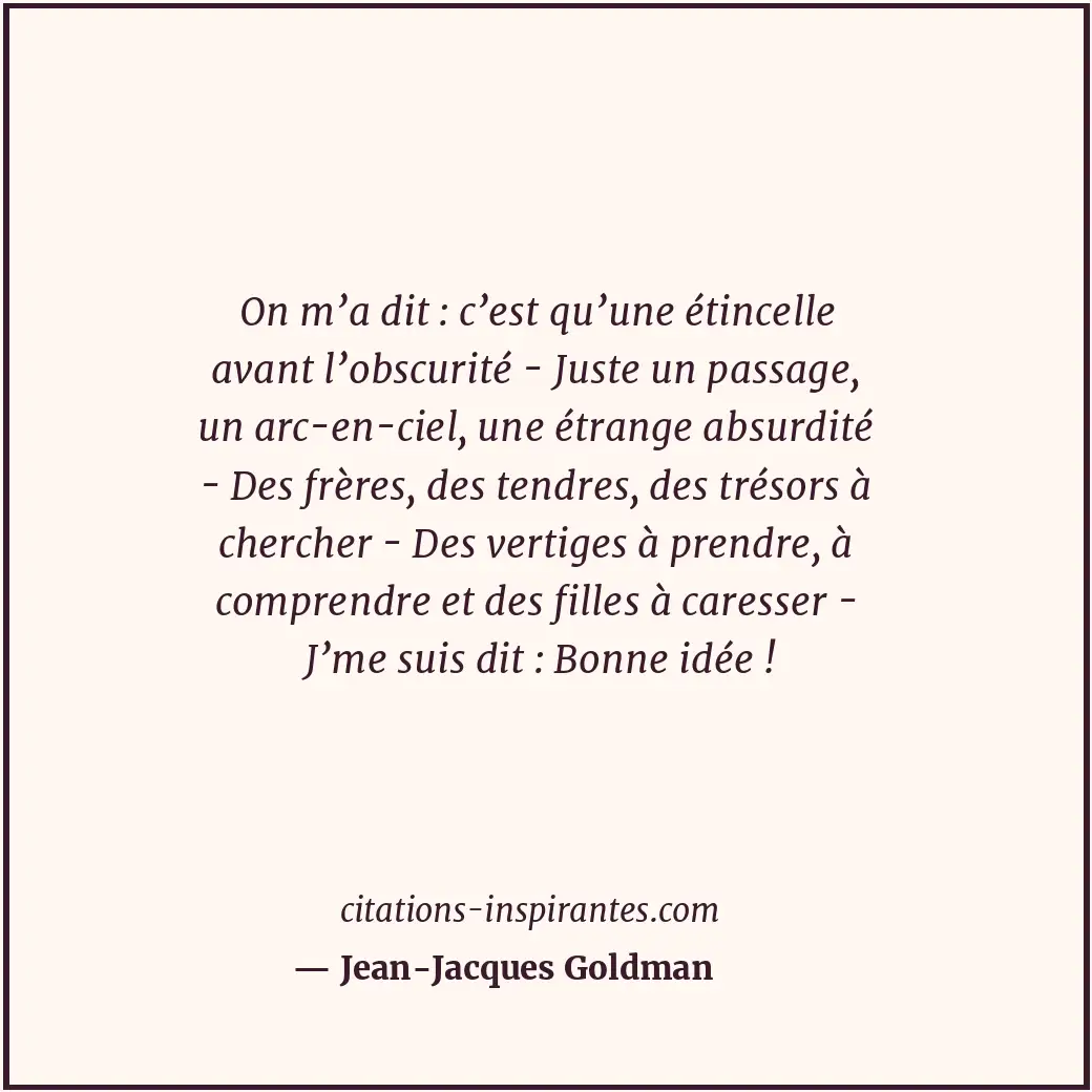 Citation de Jean-Jacques Goldman