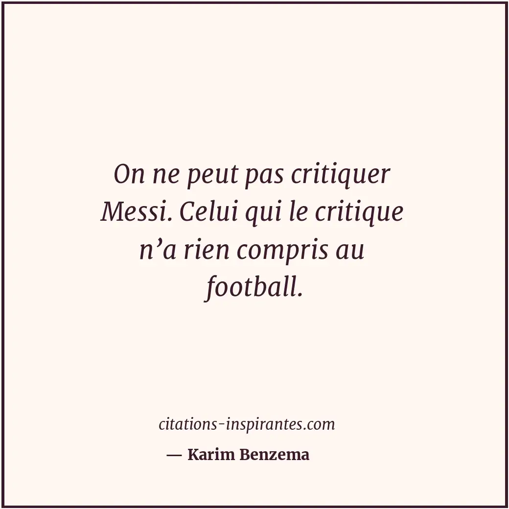 Citation de Karim Benzema