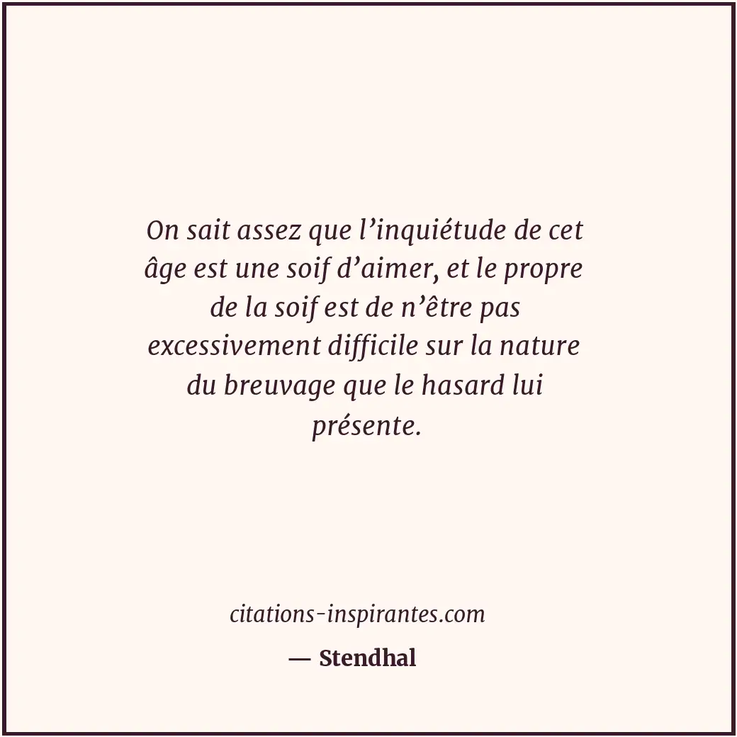 Citation de Stendhal