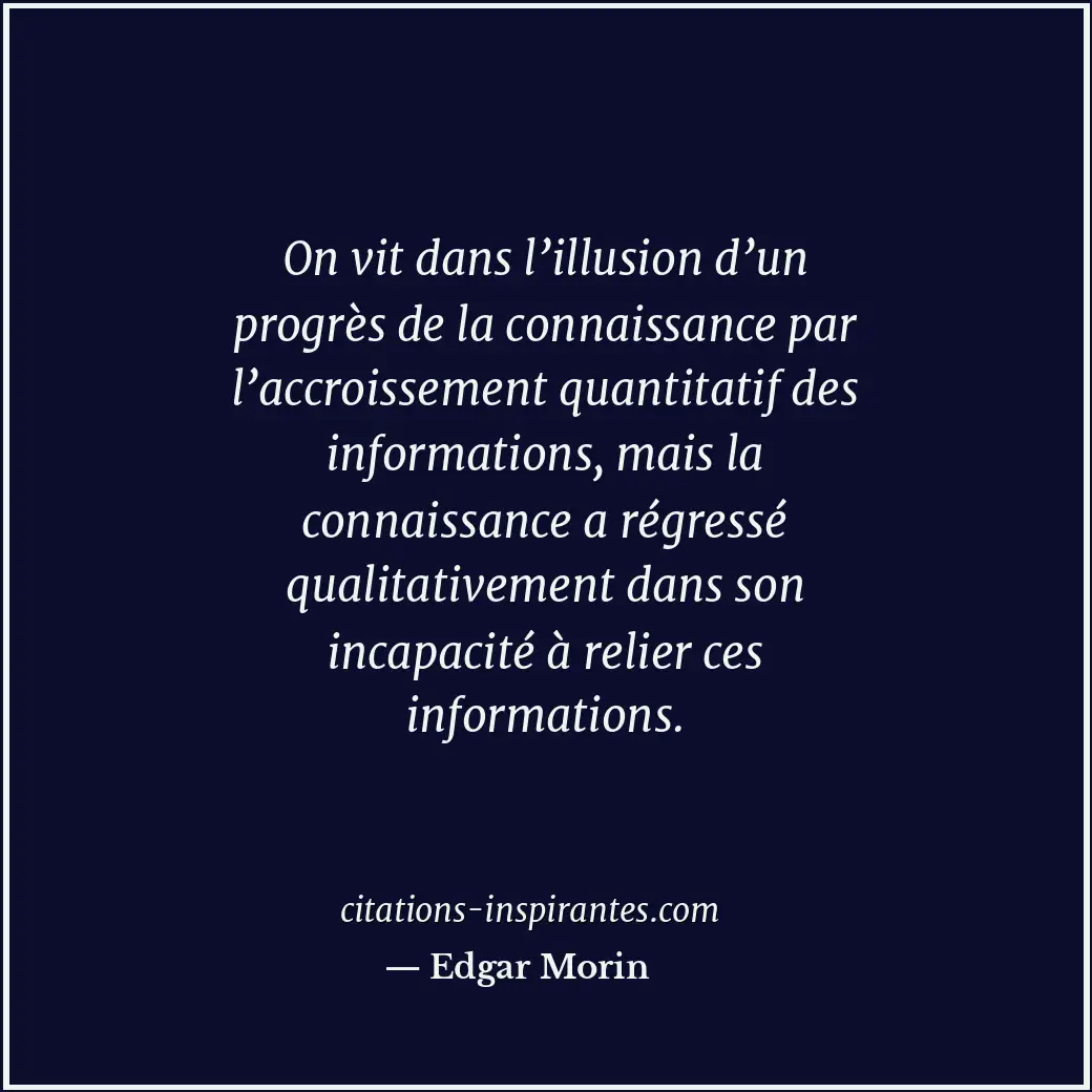 Citation de Edgar Morin