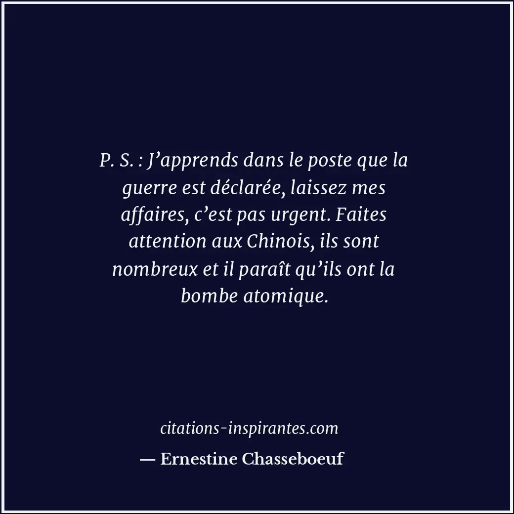 Citation de Ernestine Chasseboeuf