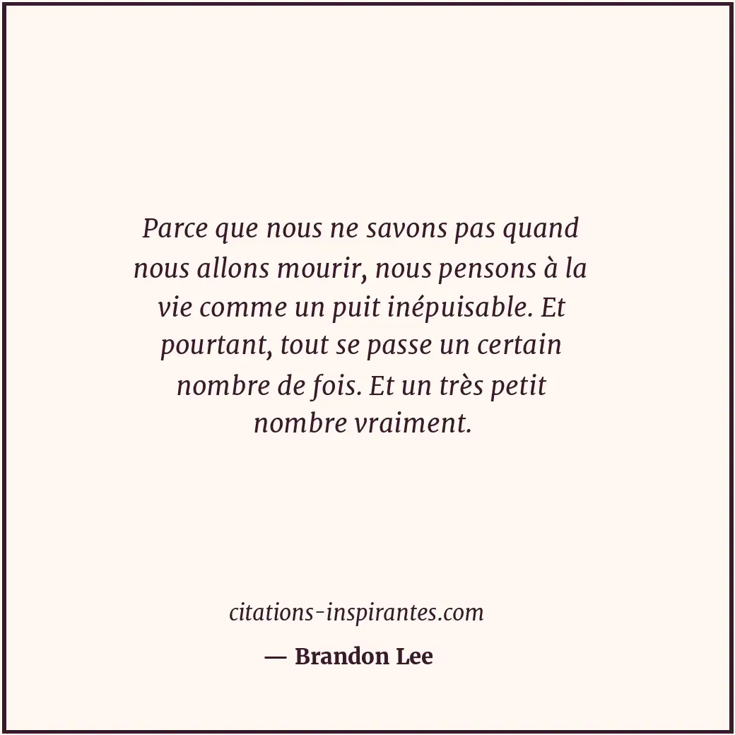 Citation de Brandon Lee