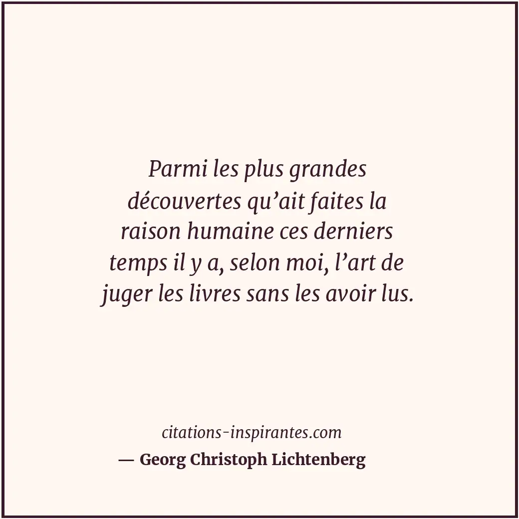 Citation de Georg Christoph Lichtenberg