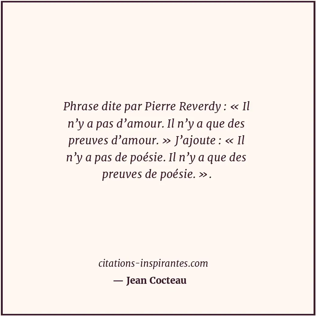 Citation de Jean Cocteau