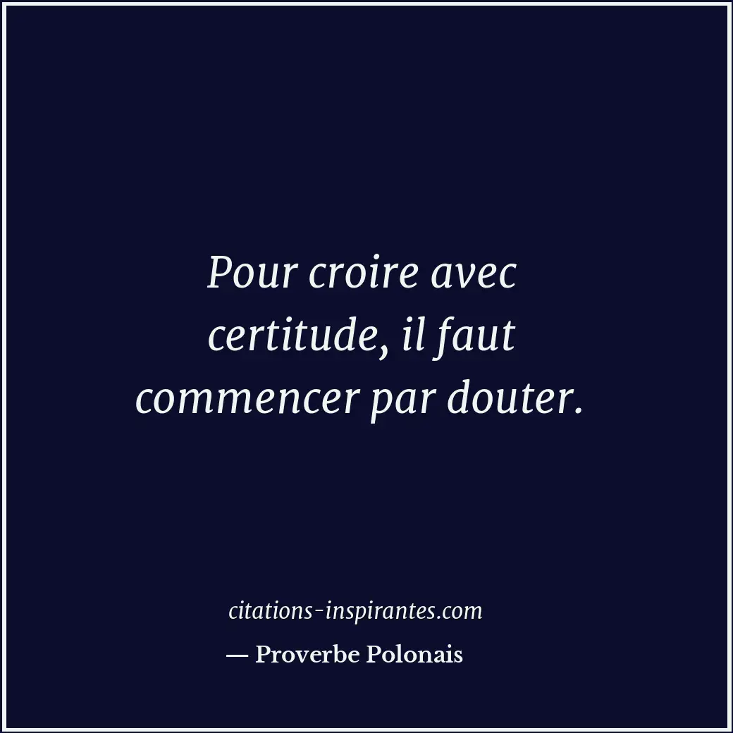 Citation de Proverbe Polonais