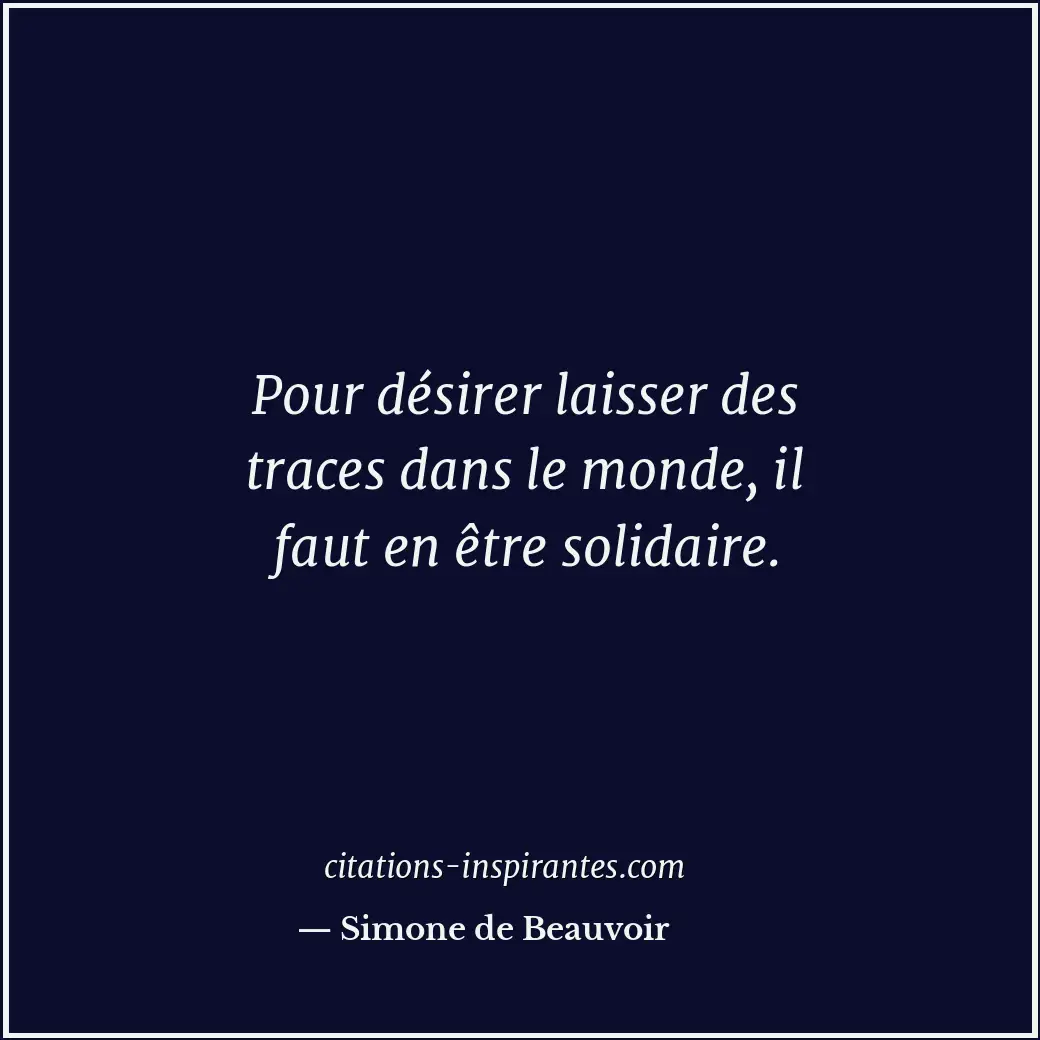 Citation de Simone de Beauvoir