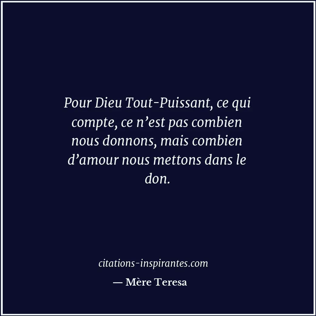Citation de Mère Teresa