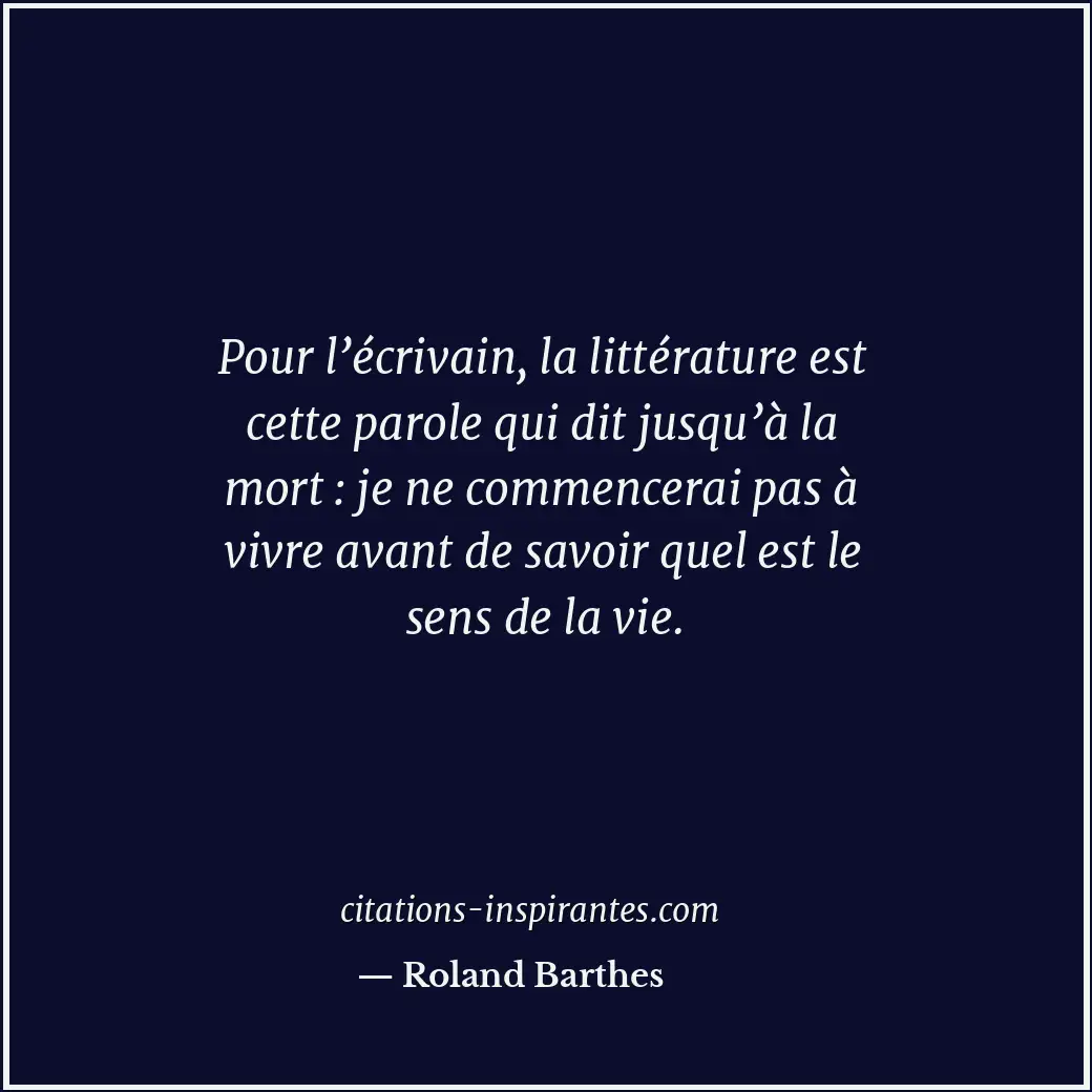 Citation de Roland Barthes