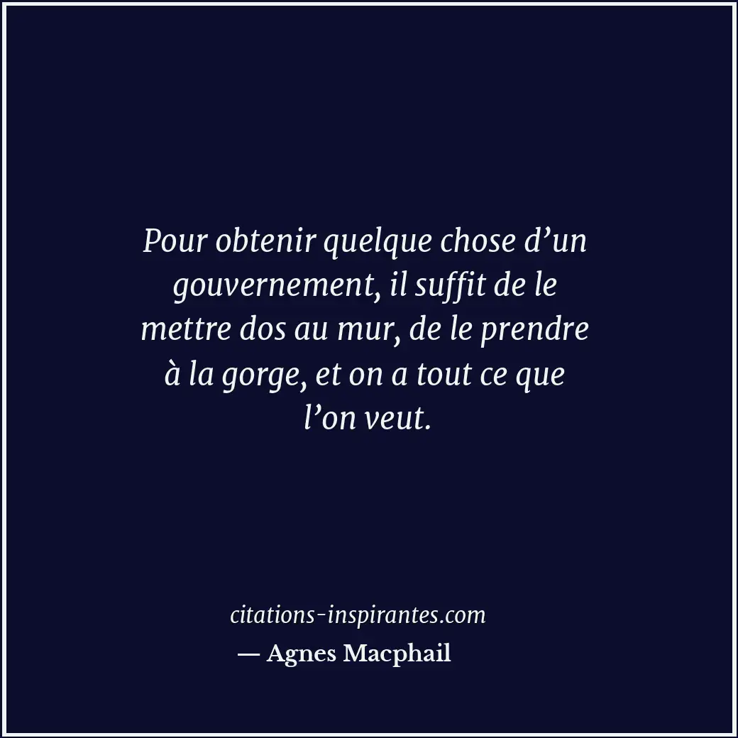 Citation de Agnes Macphail
