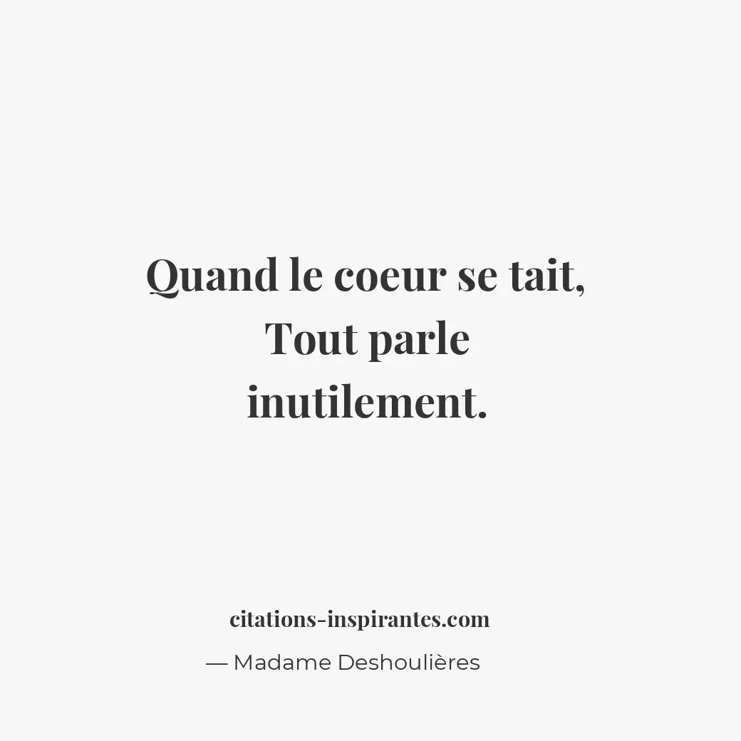 Citation de Madame Deshoulières