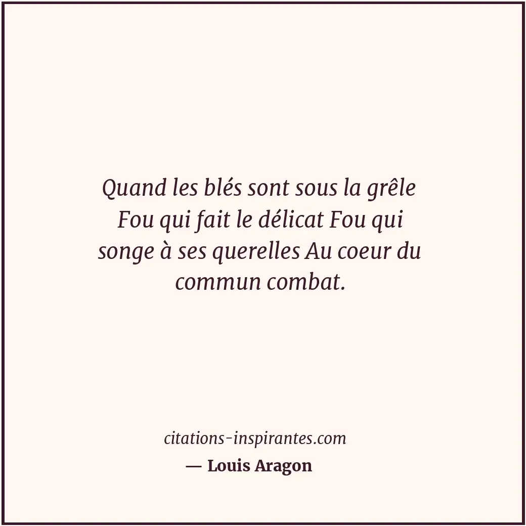 Citation de Louis Aragon
