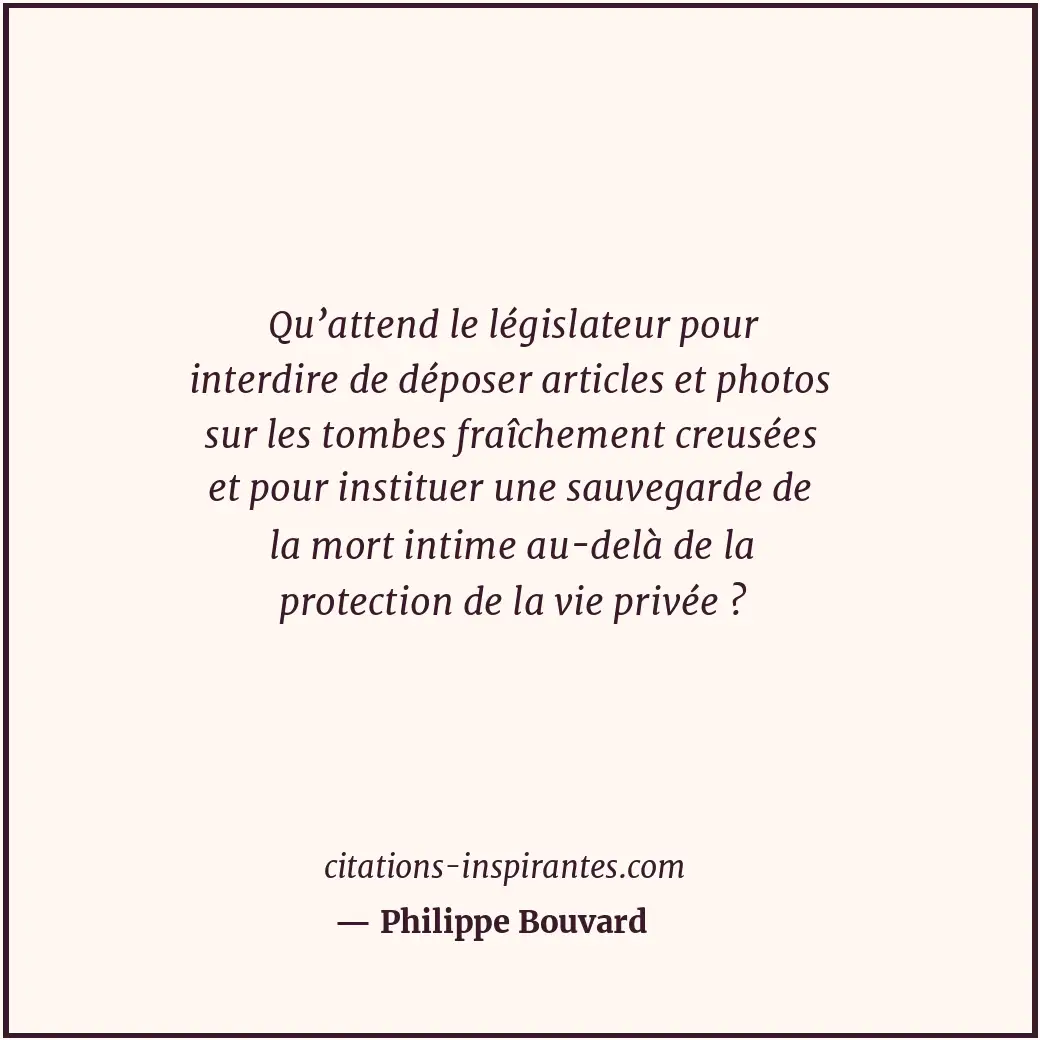Qu’attend le législateur pour interdire de déposer articles et photos sur les to... Citation de Philippe Bouvard