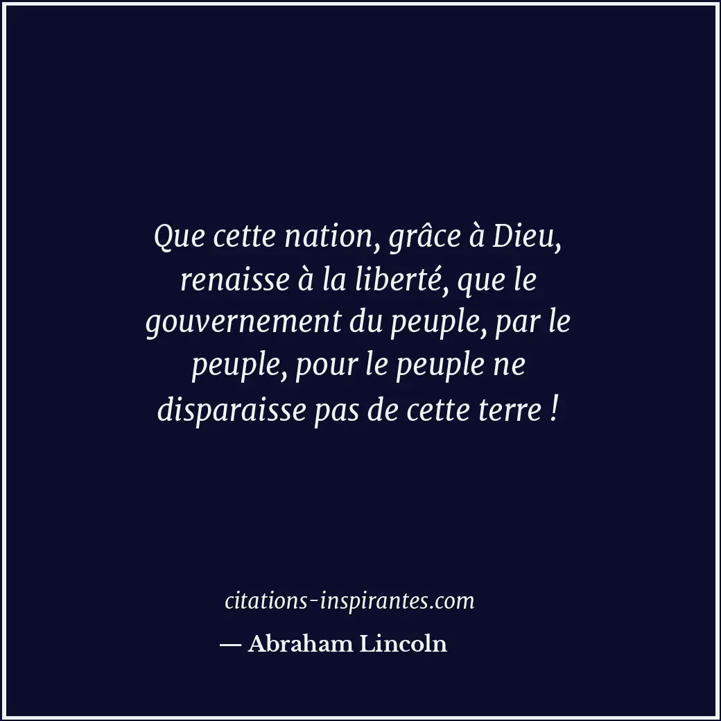 Citation de Abraham Lincoln