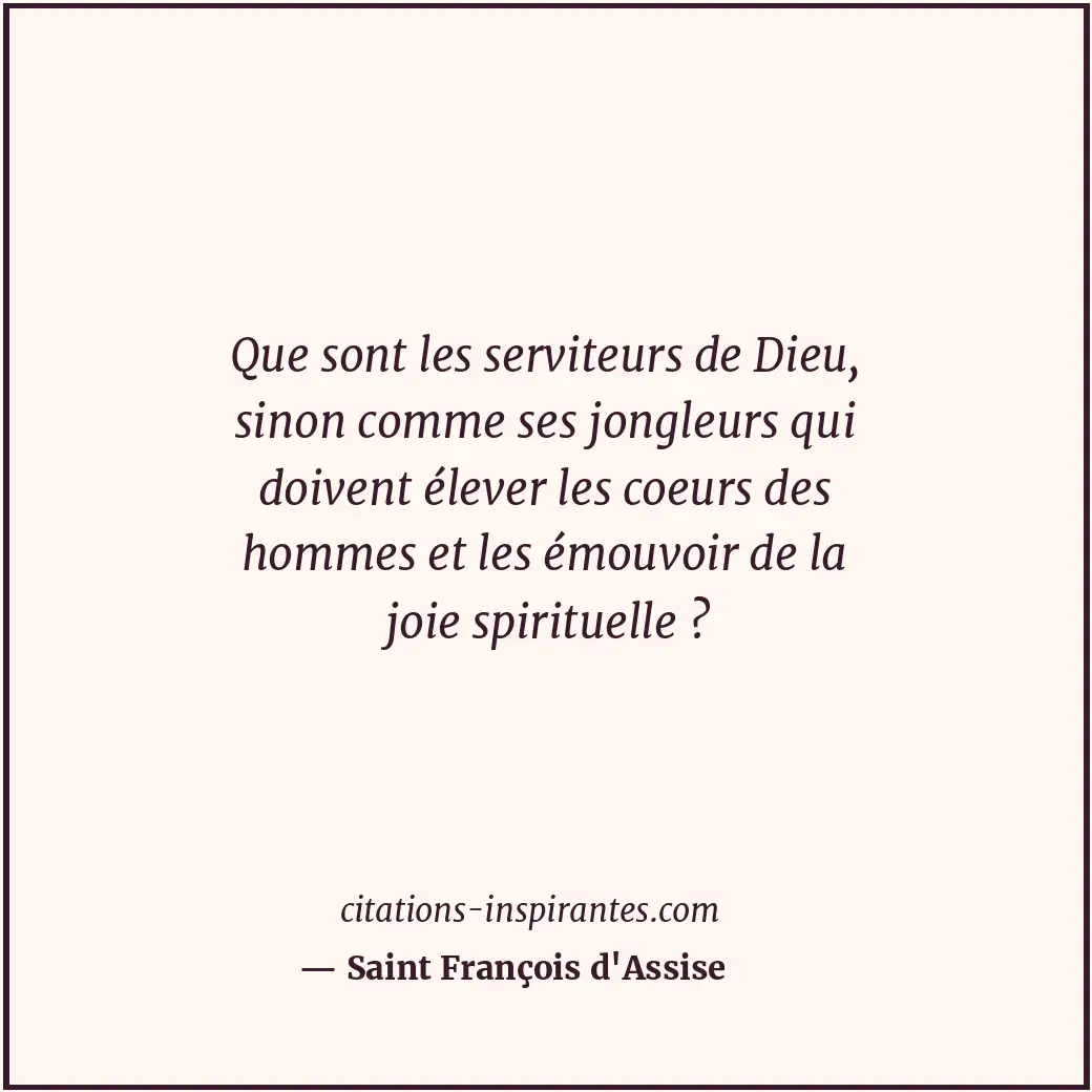 Citation de Saint François d'Assise