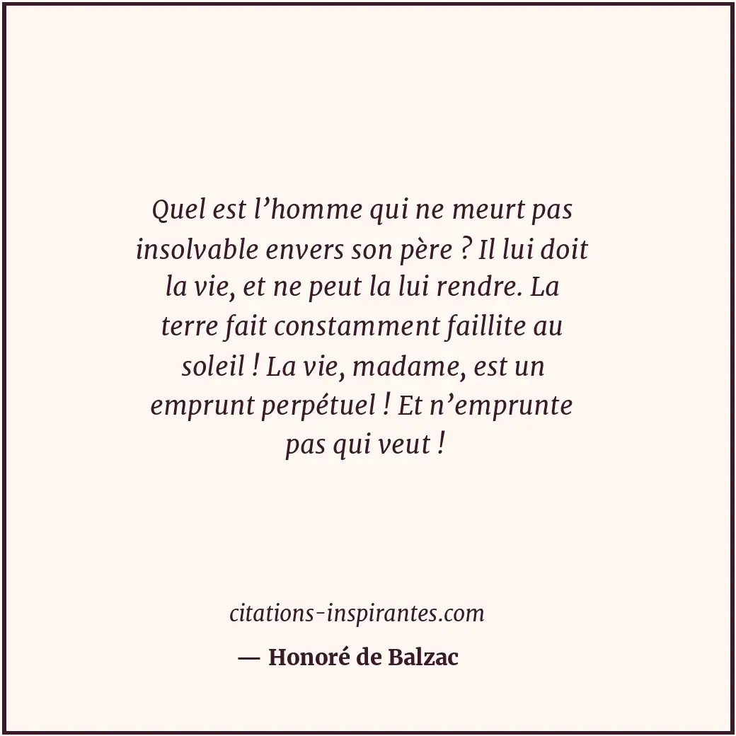Citation de Honoré de Balzac