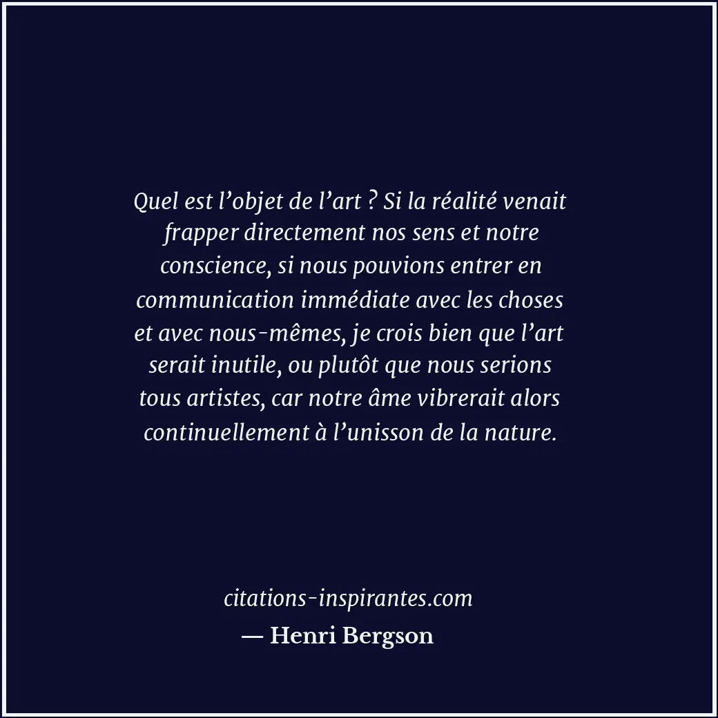 Citation de Henri Bergson