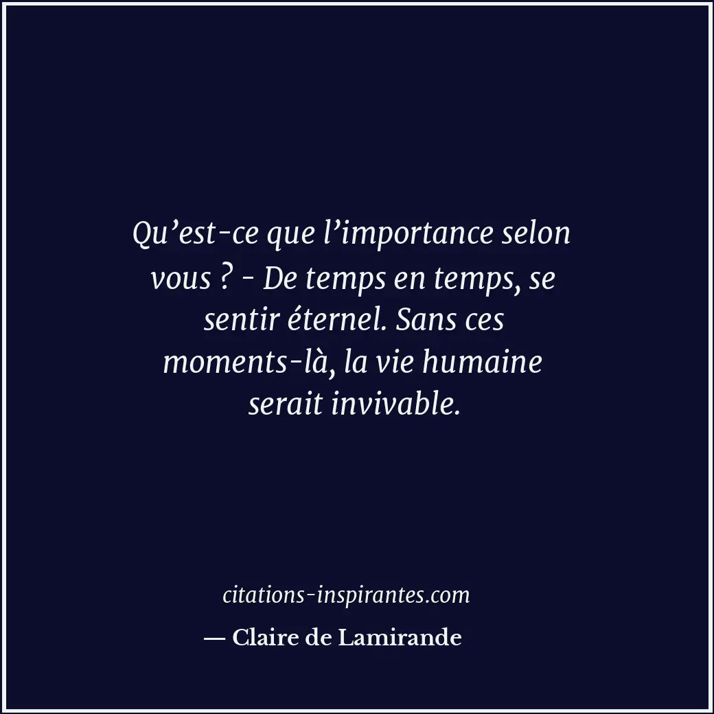 Citation de Claire de Lamirande