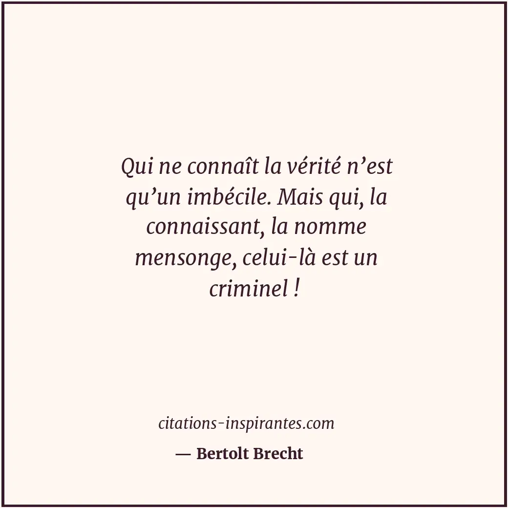 Citation de Bertolt Brecht