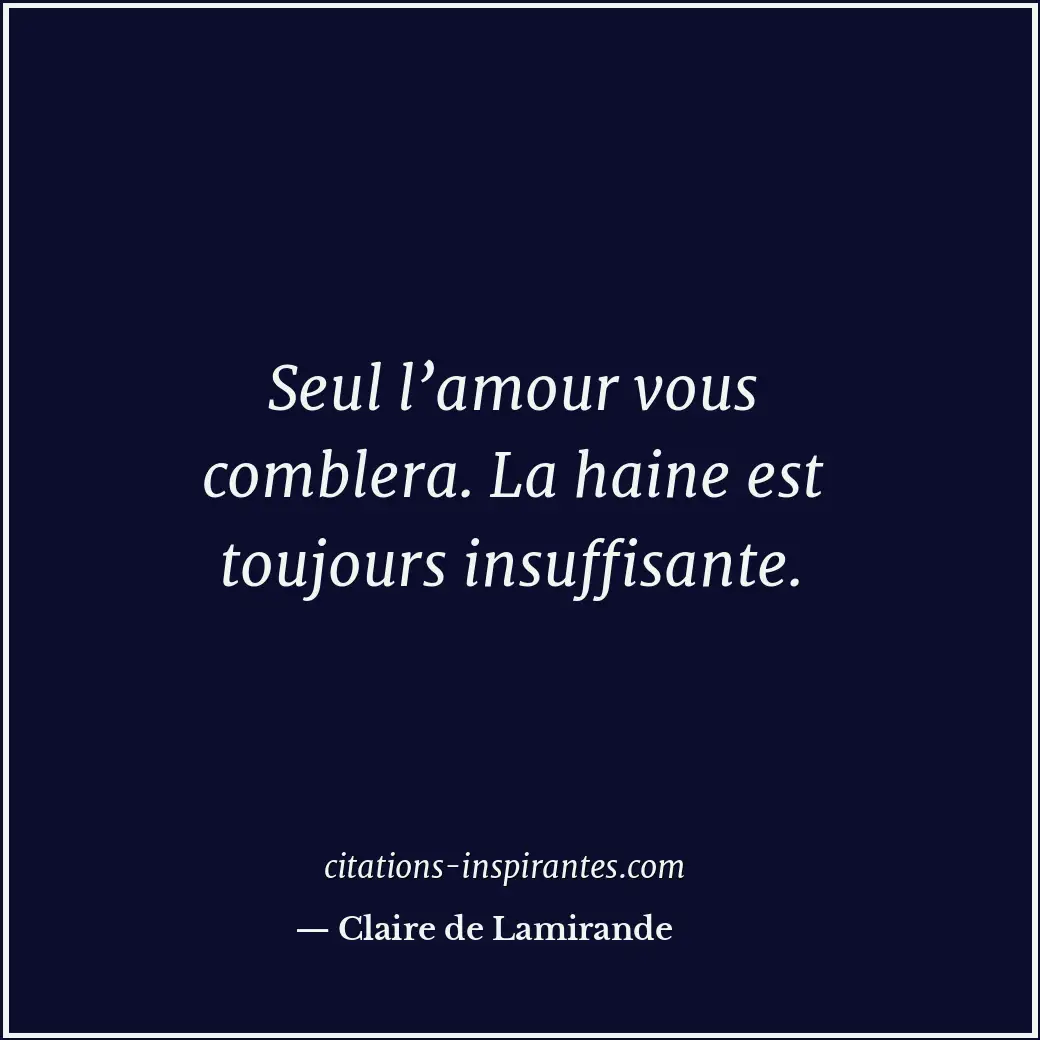 Citation de Claire de Lamirande
