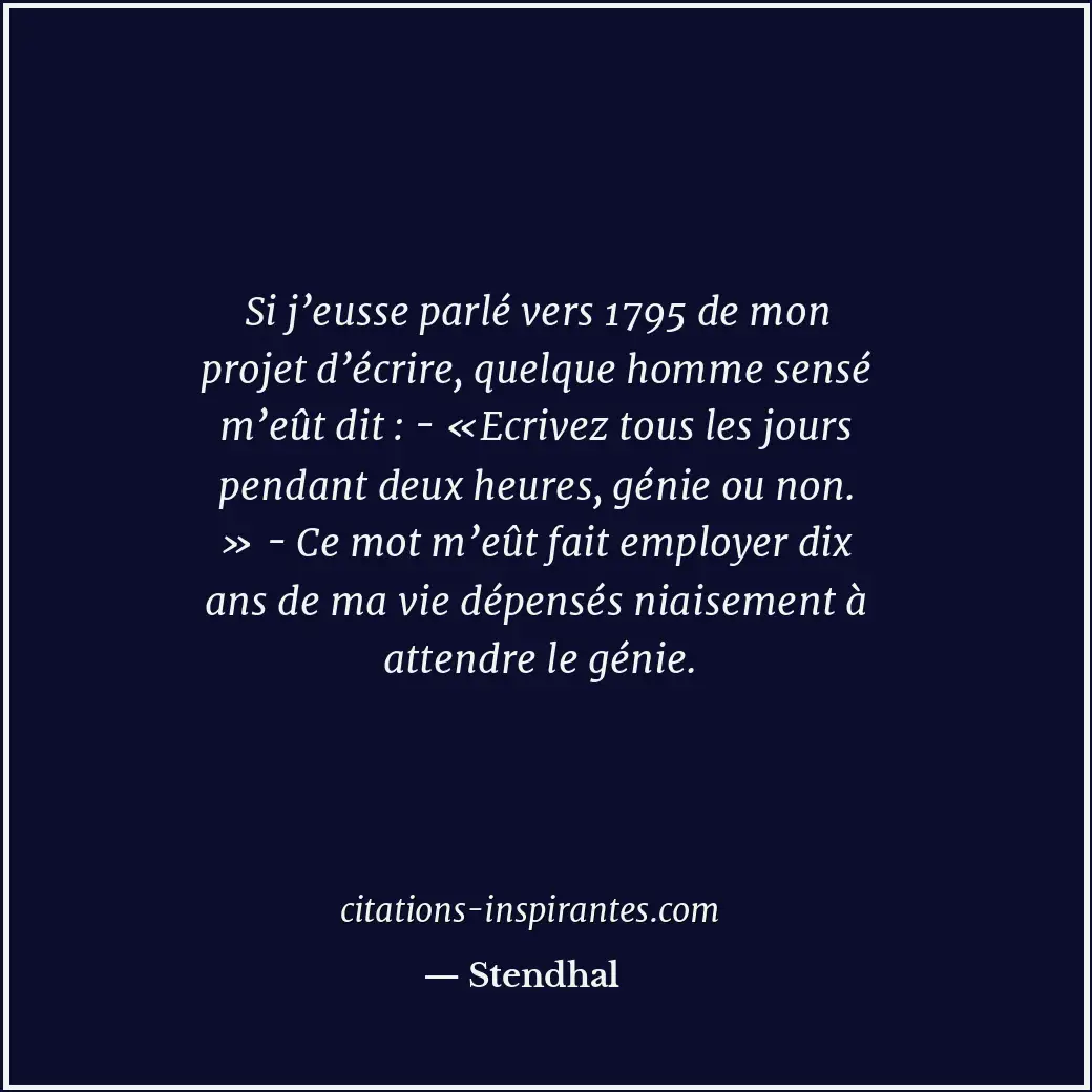 Citation de Stendhal