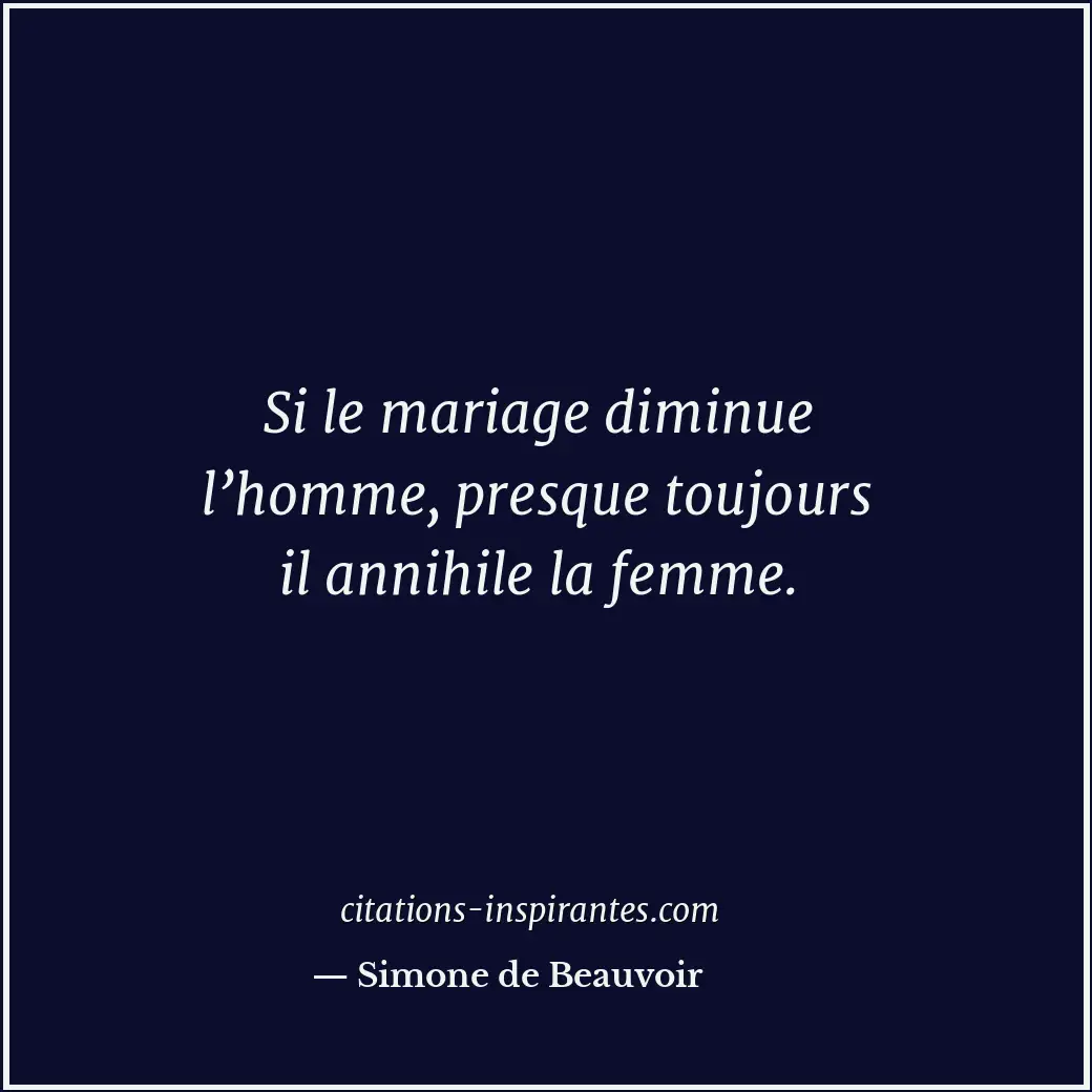 Citation de Simone de Beauvoir