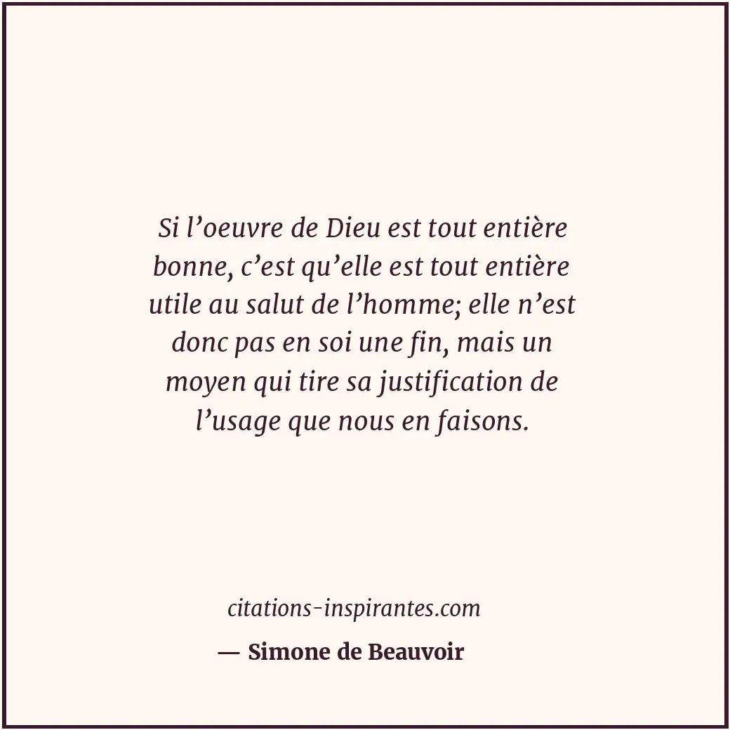 Citation de Simone de Beauvoir