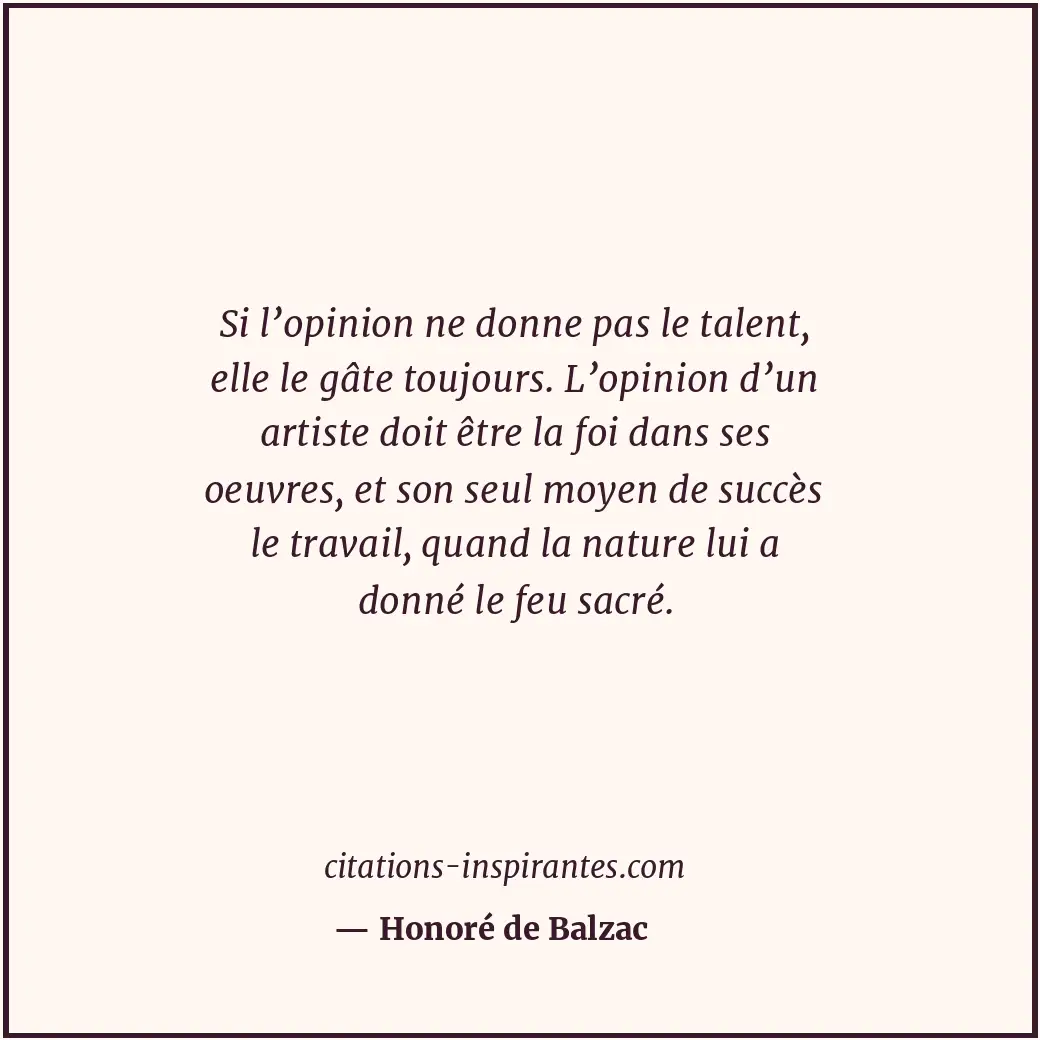 Citation de Honoré de Balzac