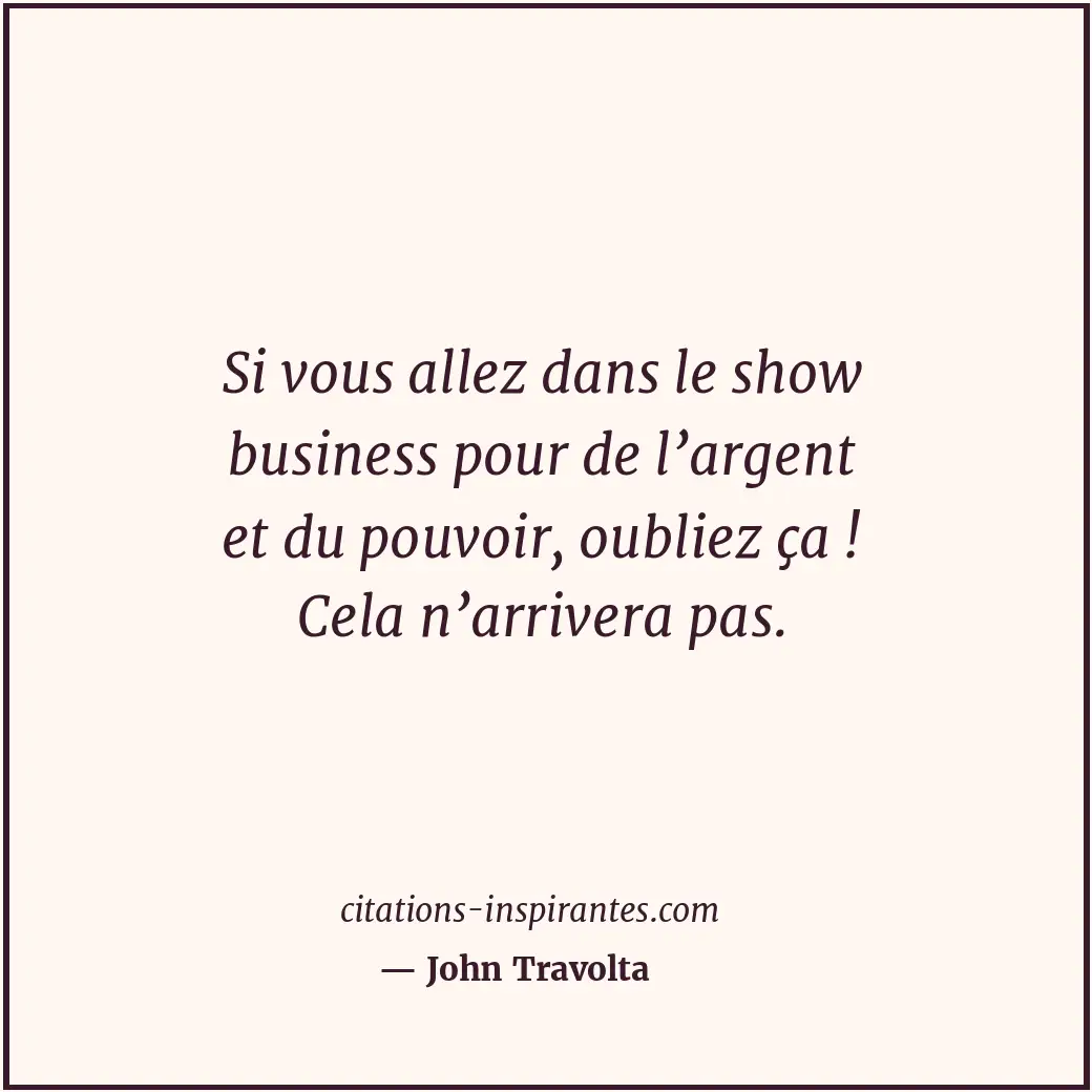 Citation de John Travolta