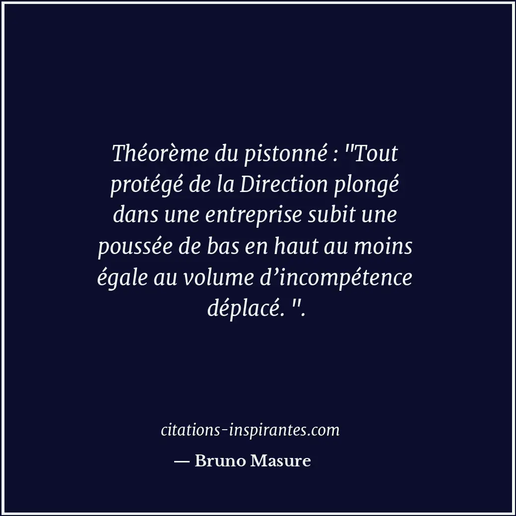 Théorème du pistonné : Citation de Bruno Masure