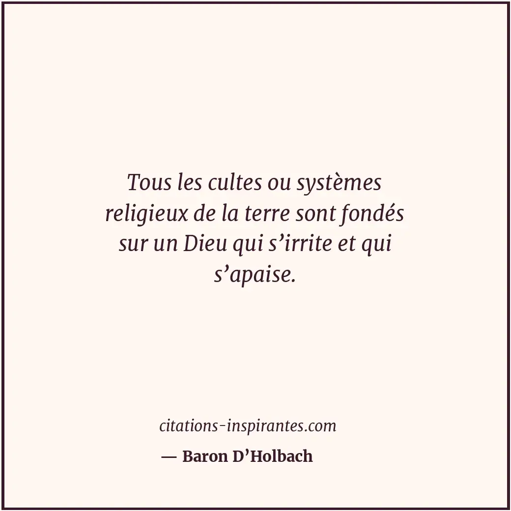Citation de Baron D’Holbach