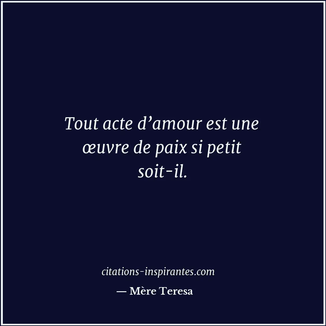 Citation de Mère Teresa