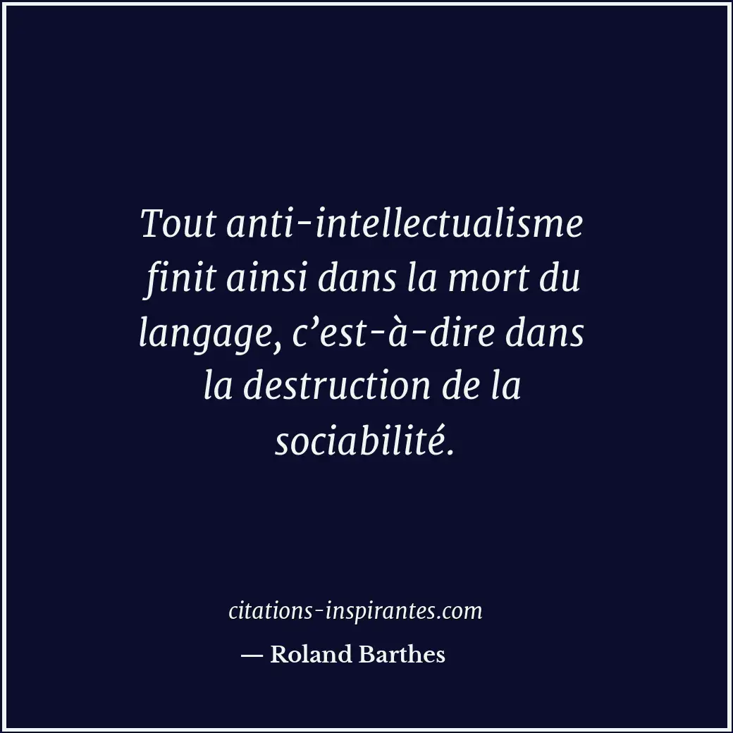 Citation de Roland Barthes