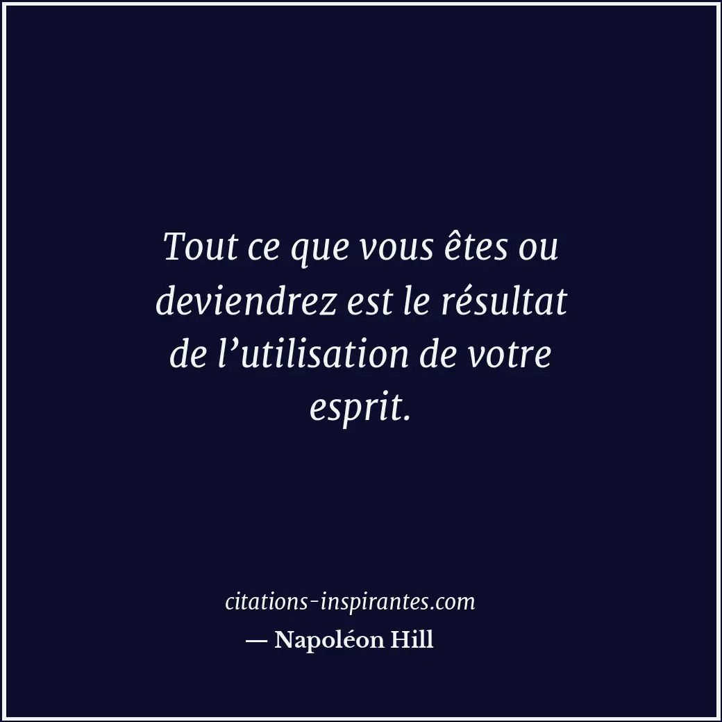 Citation de Napoléon Hill