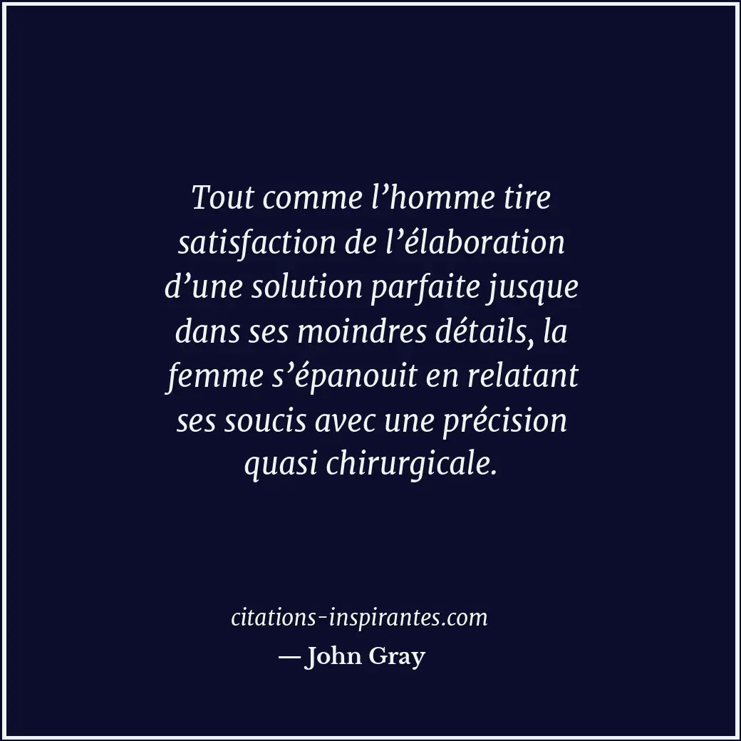 Tout comme l’homme tire satisfaction de l’élaboration d’une solution parfaite ju... Citation de John Gray