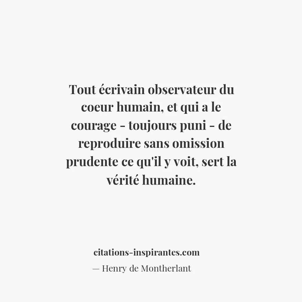 Citation de Henry de Montherlant