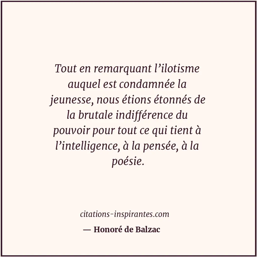 Citation de Honoré de Balzac