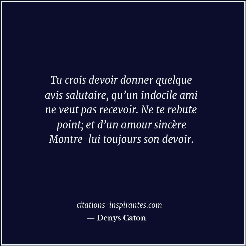 Citation de Denys Caton