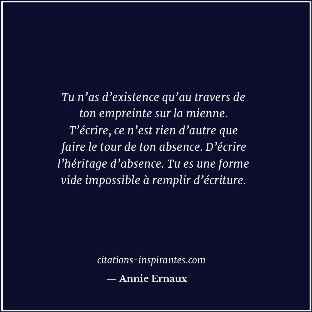 Citation de Annie Ernaux
