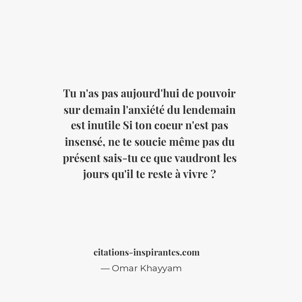Citation de Omar Khayyam