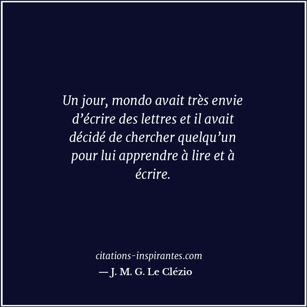Citation de J. M. G. Le Clézio