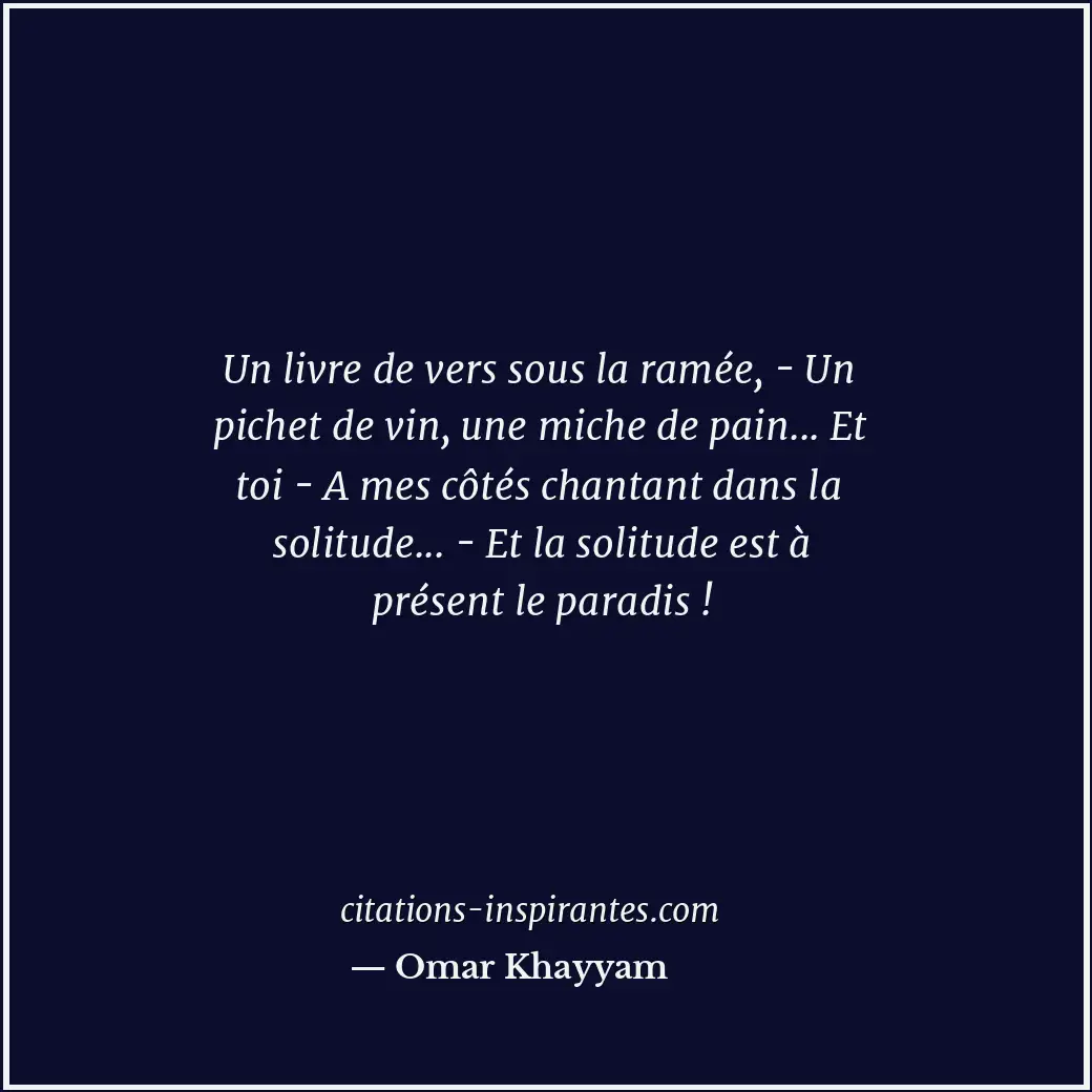 Citation de Omar Khayyam