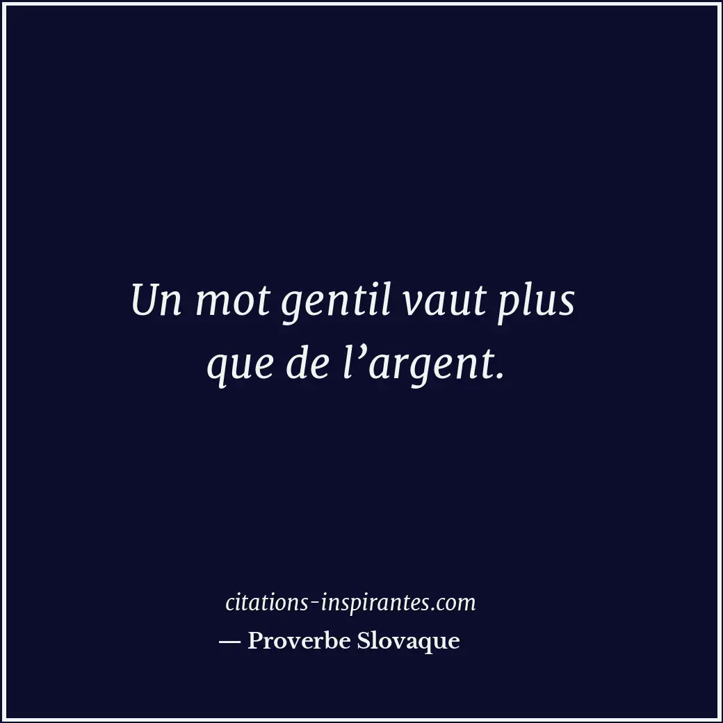 Citation de Proverbe Slovaque