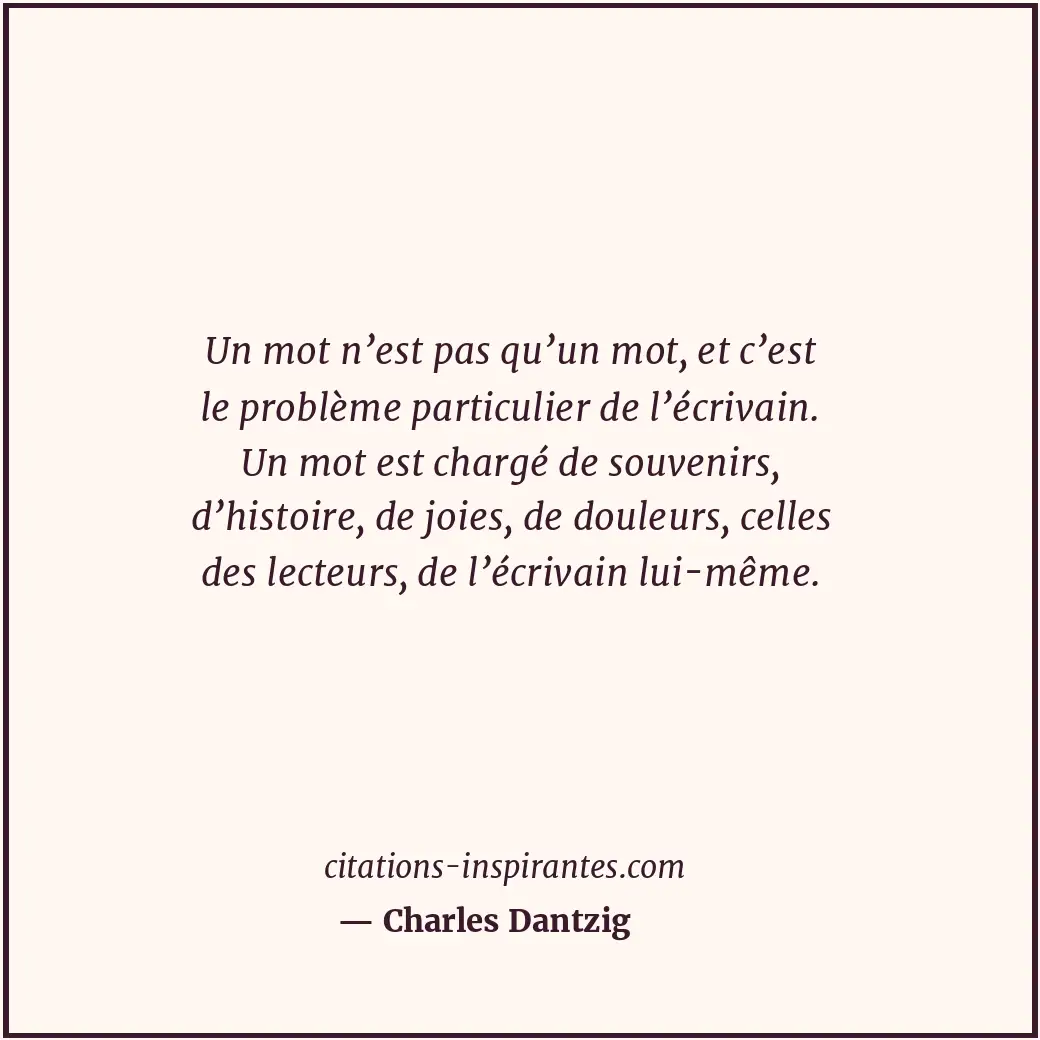 Citation de Charles Dantzig