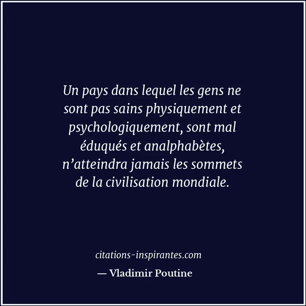 Citation de Vladimir Poutine