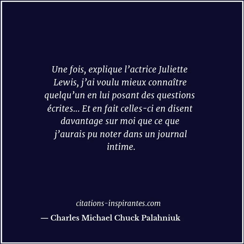 Citation de Charles Michael Chuck Palahniuk