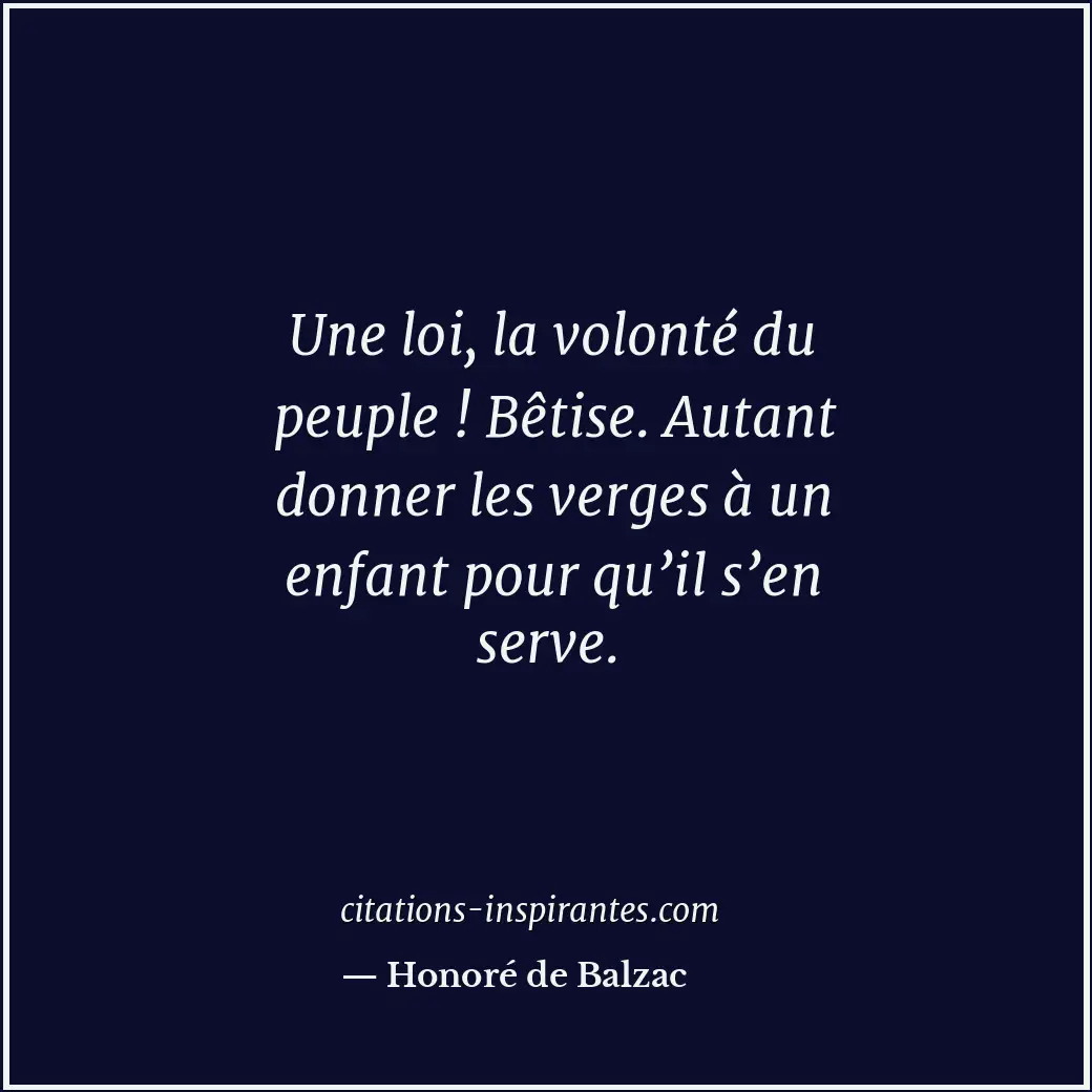 Citation de Honoré de Balzac