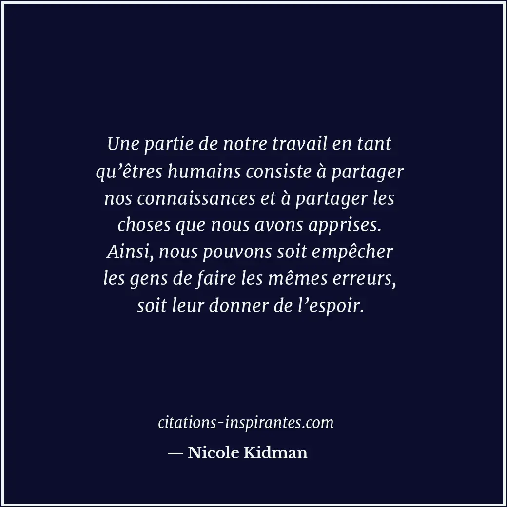 Citation de Nicole Kidman