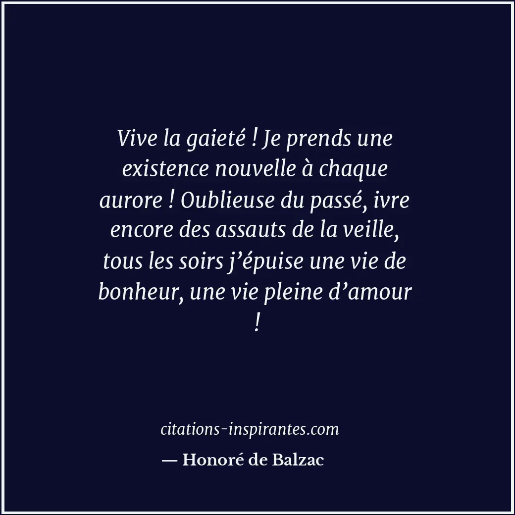 Citation de Honoré de Balzac