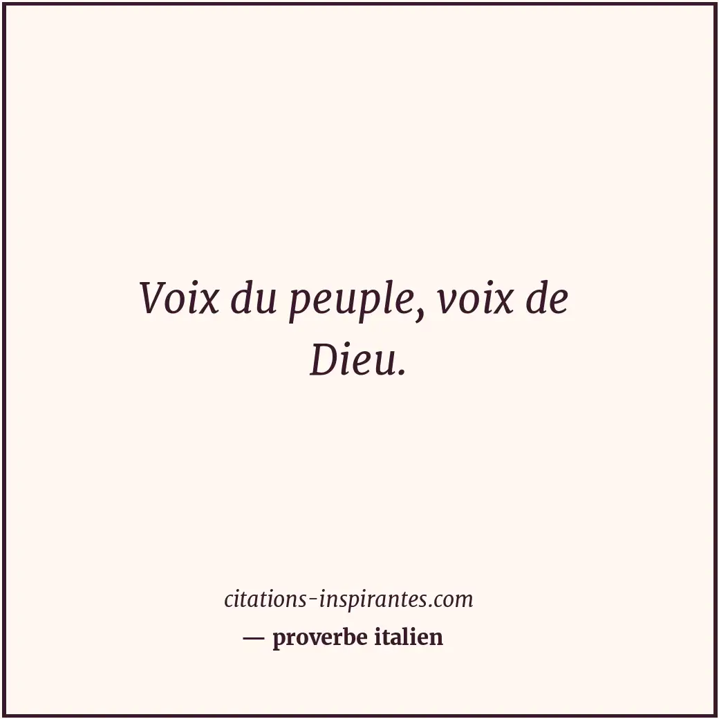 Citation de proverbe italien